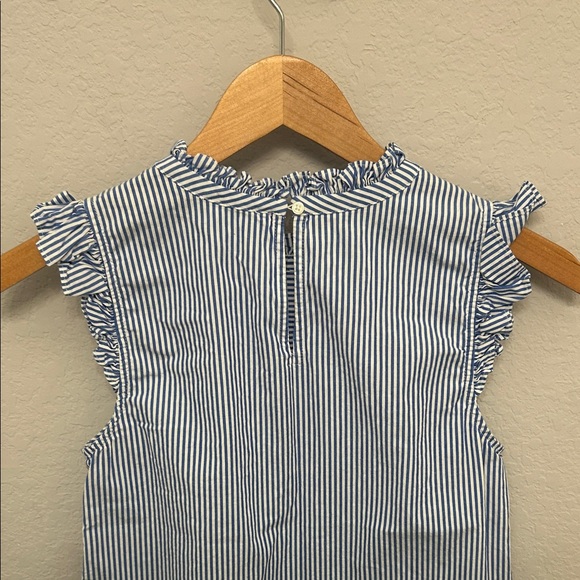 J. Crew Navy and White Ruffle Tank Top - Picture 5 of 7